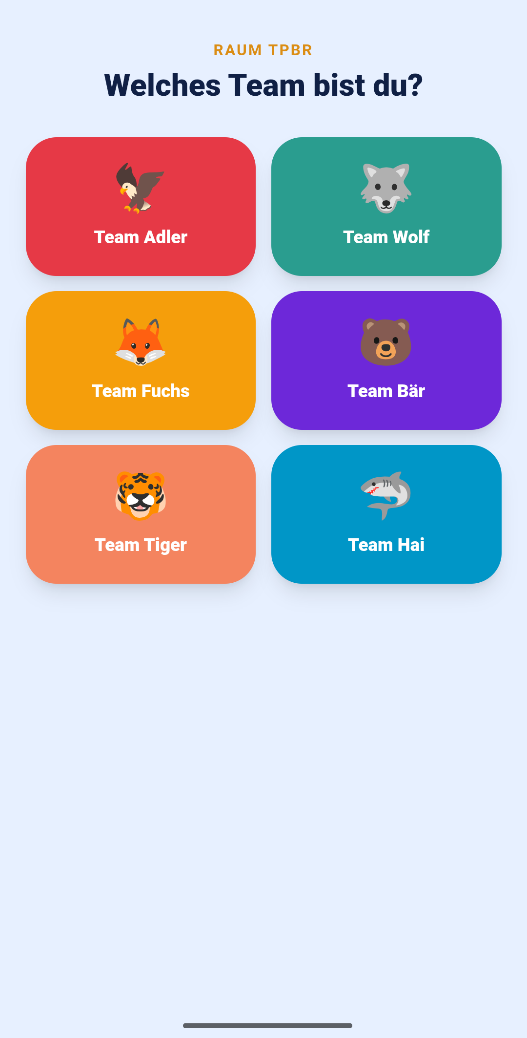 NESTplay App – Teamauswahl
